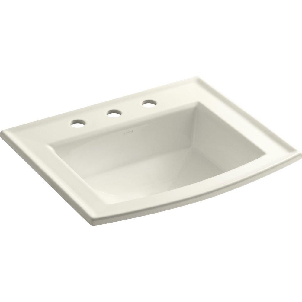 Archer® Vitreous China Rectangular Drop-In Bathroom Sink with Overflow
