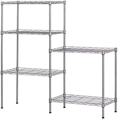 Honey Can Do 4-Tier Heavy-Duty Adjustable Shelving Unit With 250-Lb Weight Capacity, Chrome, Basement/Garage