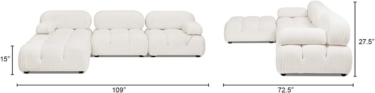 Sigma 4 - Piece Modular Upholstered Reversible L-Sectional