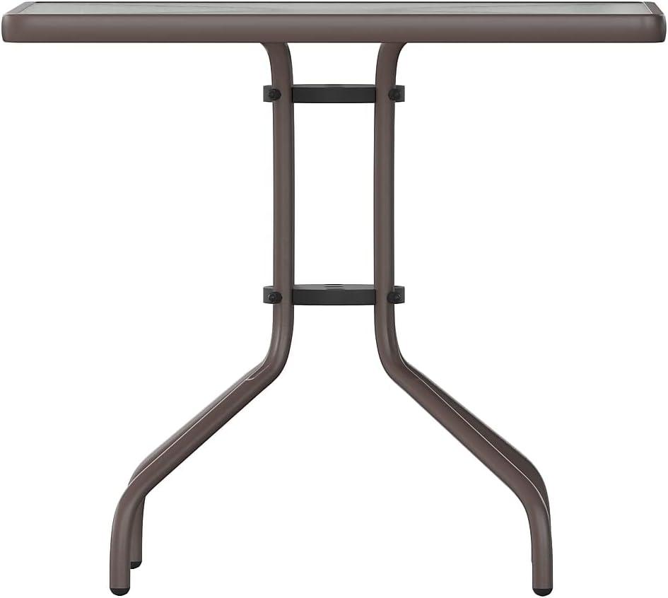 Flash Furniture Barker 31.5'' Square Tempered Glass Metal Table