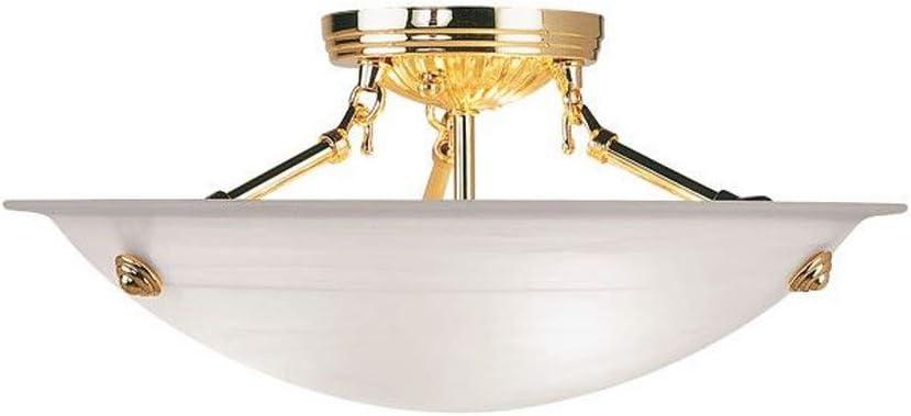 Livex Lighting Oasis 3 - Light Flush Mount in  Polished Brass