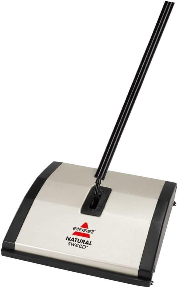 Natural Sweep Lightweight Carpet and Floor Sweeper with Nylon Bristles
