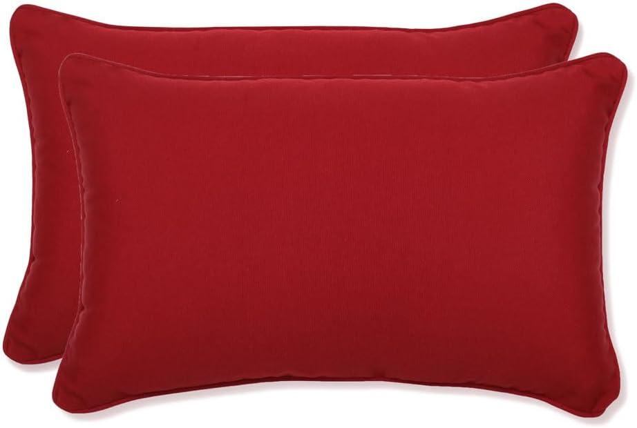 Pompeii Red Medium Outdoor Rectangular Throw Pillows Set