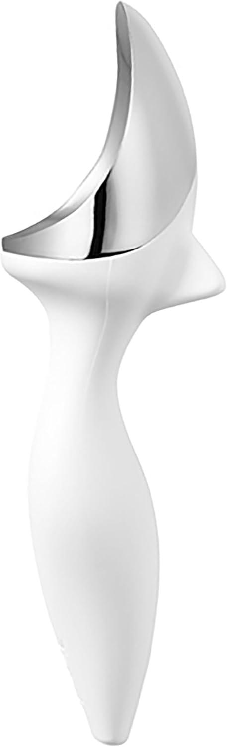 White Chrome Tilt-Up Ice Cream Scoop with Non-Slip Grip