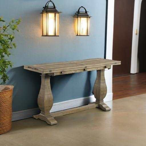 Martin Svensson Home Napa Solid Wood Flip Top Sofa Table Reclaimed Natural Brown