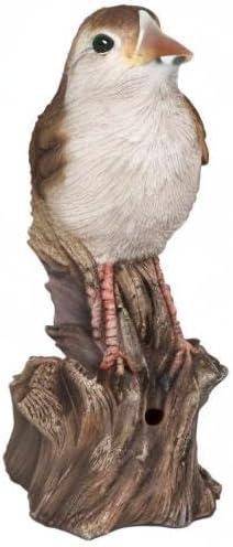 Hi-Line Gift Ltd. Motion Activated Singing Nightingale Standing on Stump