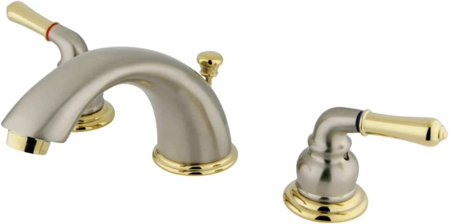 Kingston Brass Magellan Two-Handle 3-Hole Deck Mount Widespread Bathroom Faucet with Retail Pop-Up Drain