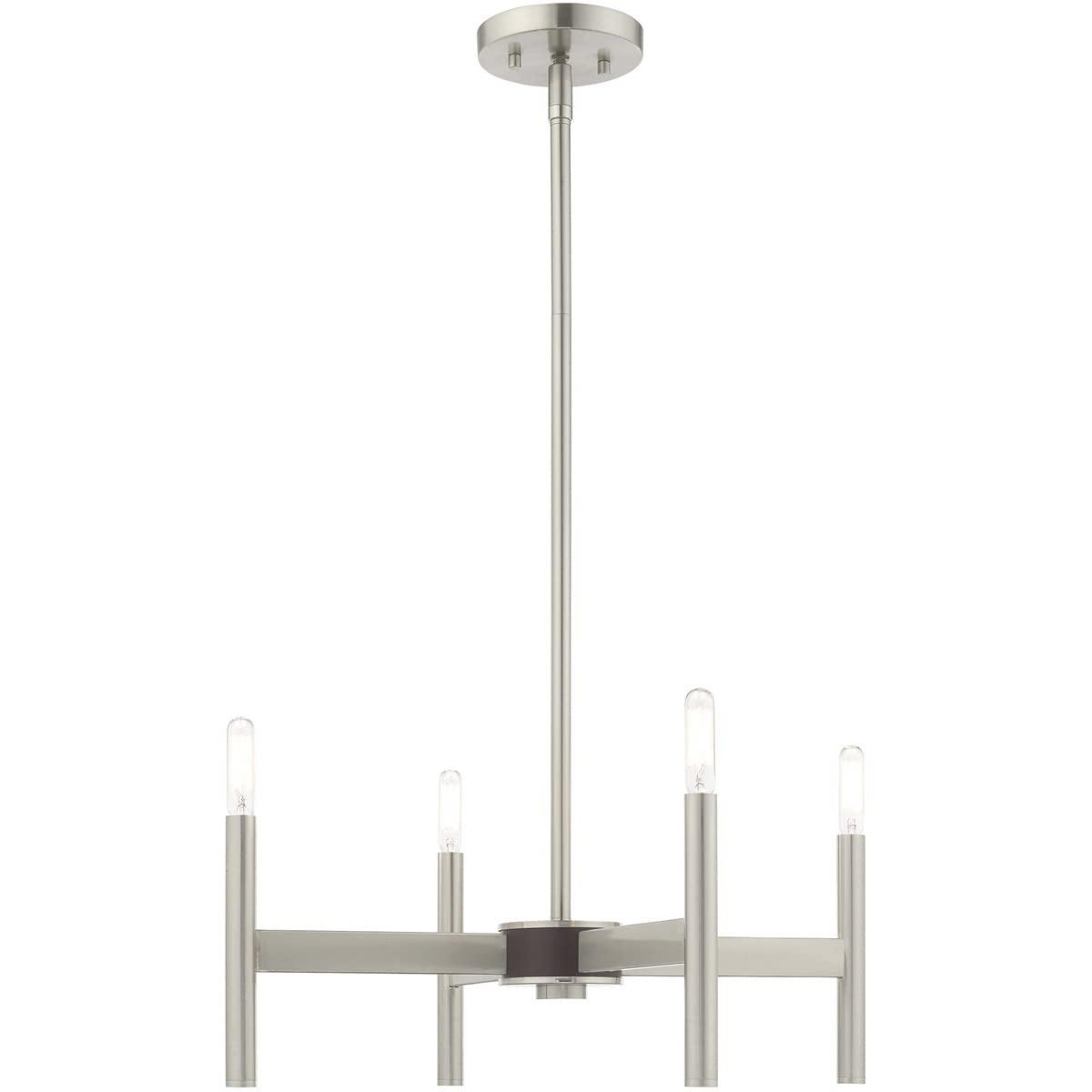 Livex Lighting Copenhagen 4 - Light Chandelier in  Brushed Nickel
