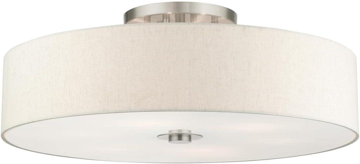 Livex Lighting Meridian 6 - Light Semi-Flush Mount in  Brushed Nickel