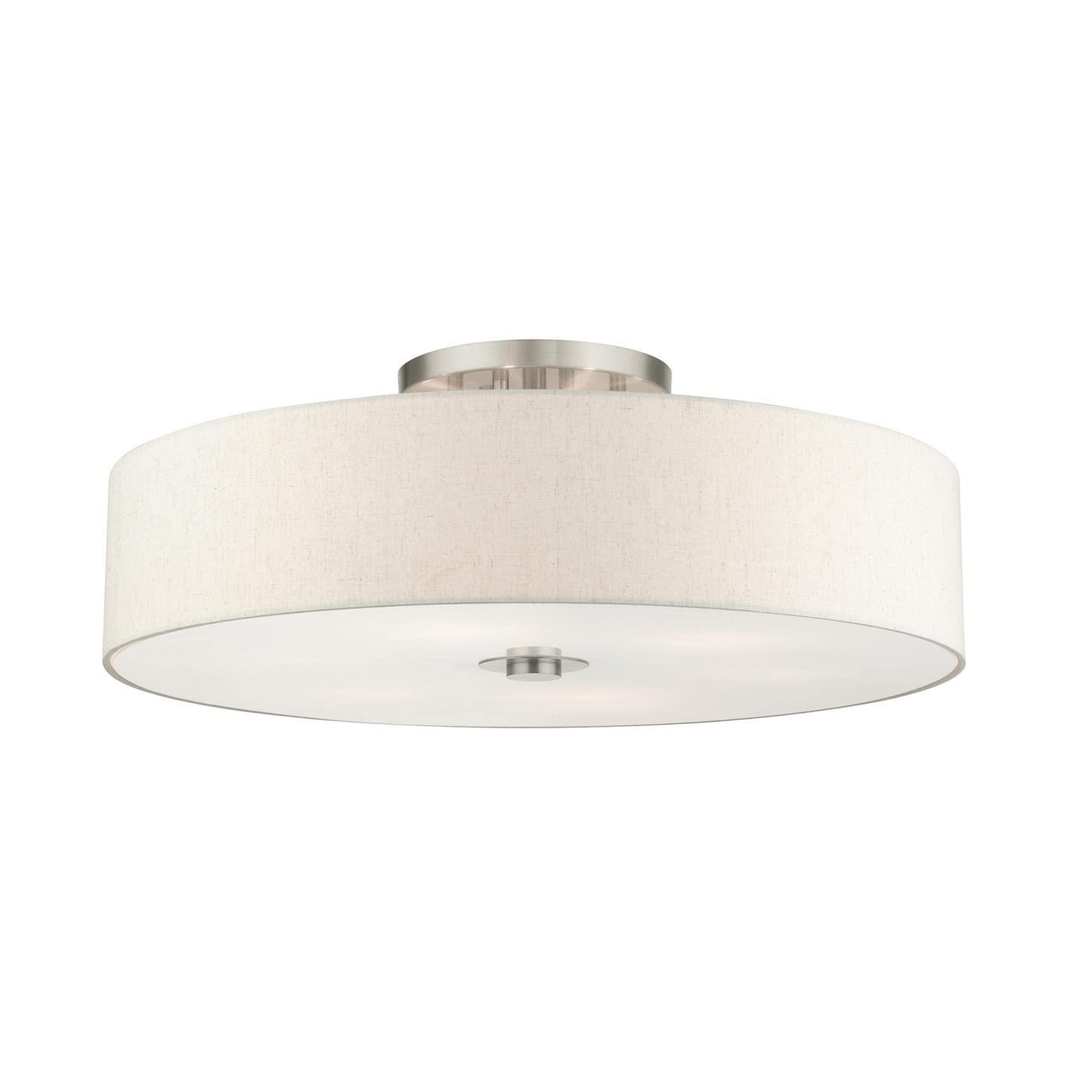 Livex Lighting Meridian 6 - Light Semi-Flush Mount in  Brushed Nickel