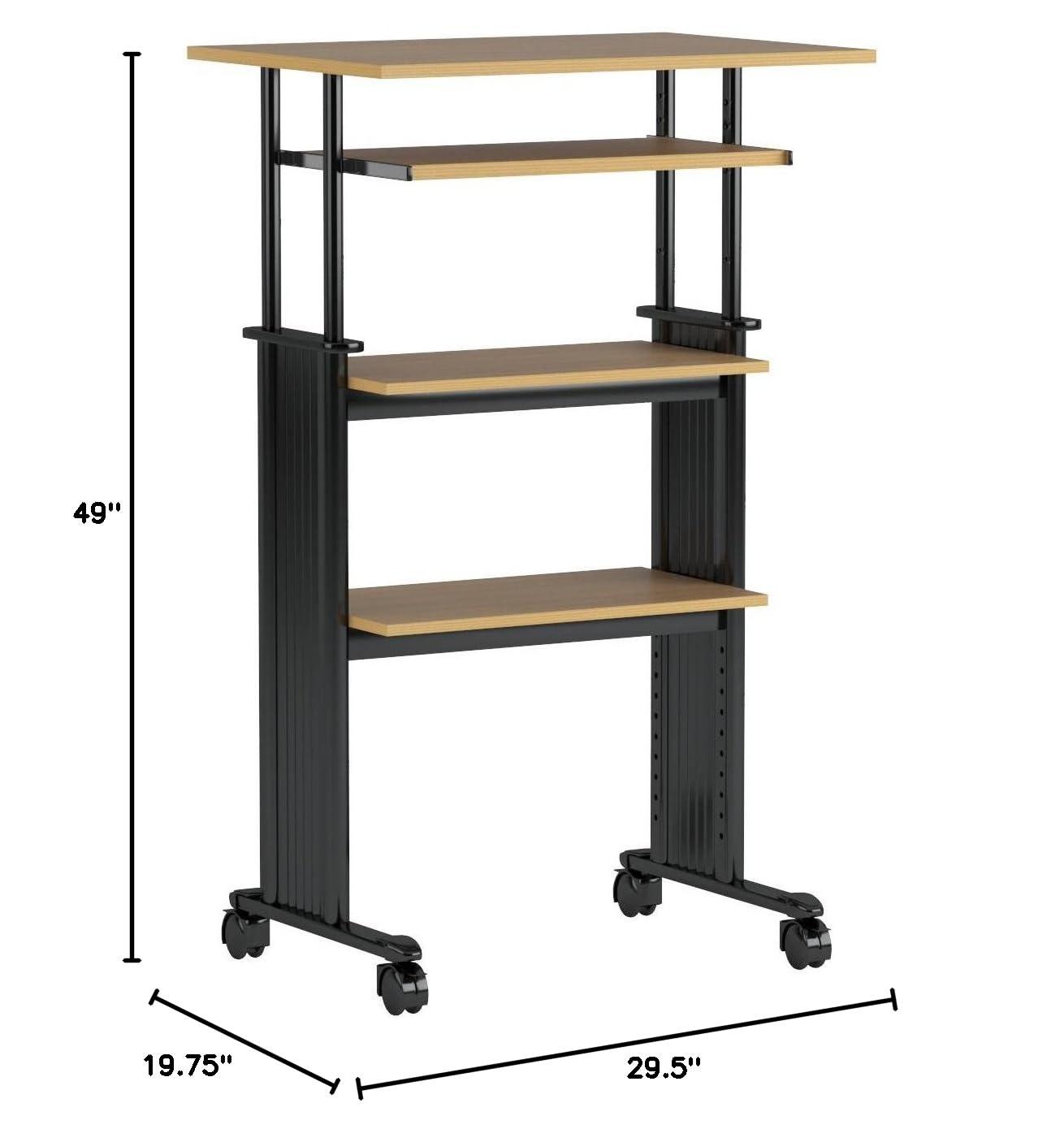 MUV Adjustable Stand-Up Workstation AV Cart