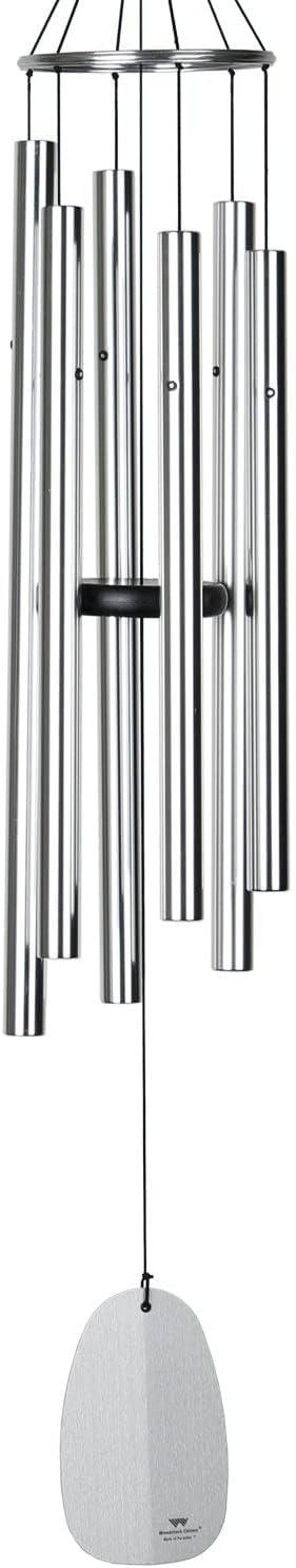 Woodstock Windchimes Bells of Paradise Silver 44", Wind Chimes For Outside, Wind Chimes For Garden, Patio, and Outdoor Decor, 44"L