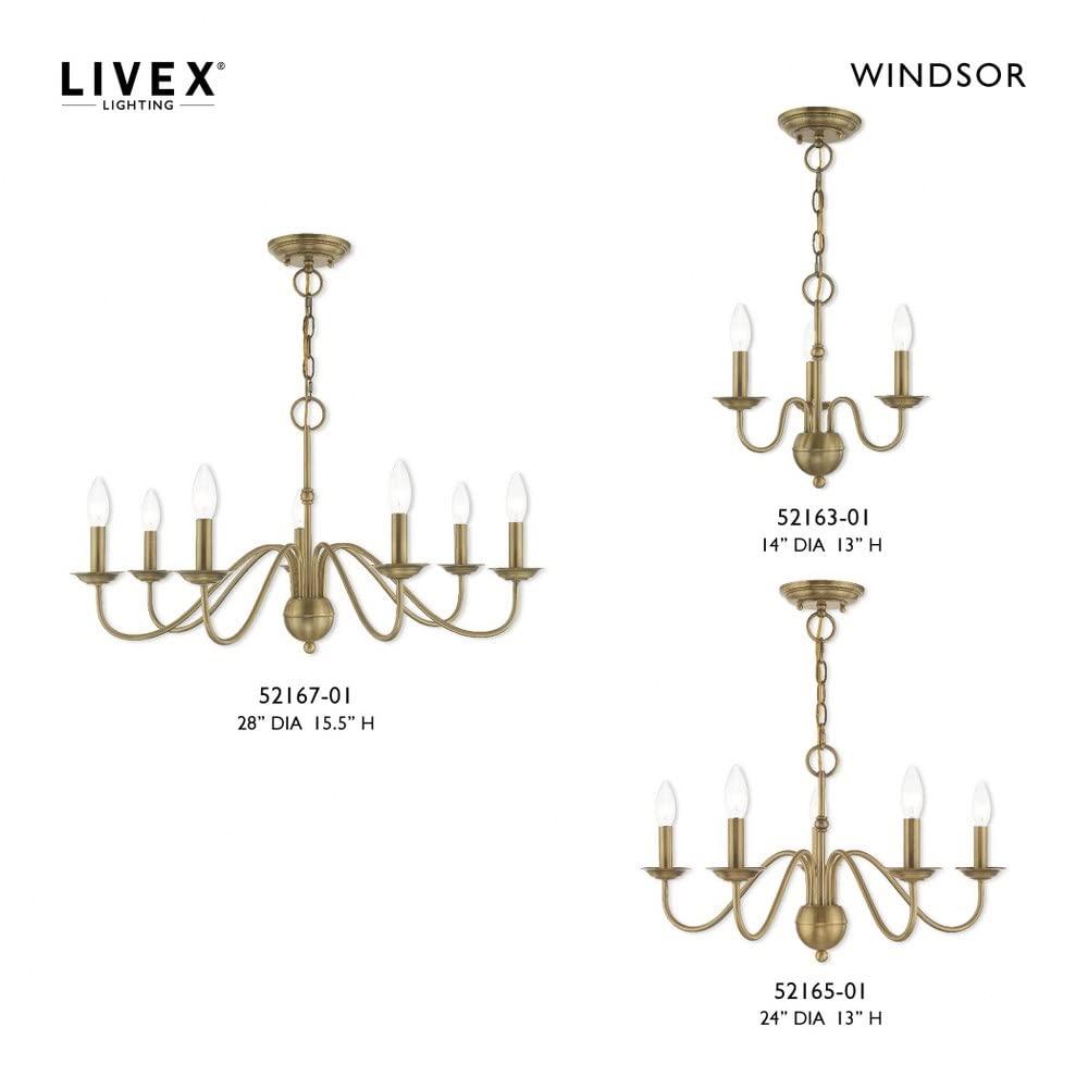 Livex Lighting Windsor 5 - Light Chandelier in  Polished Brass