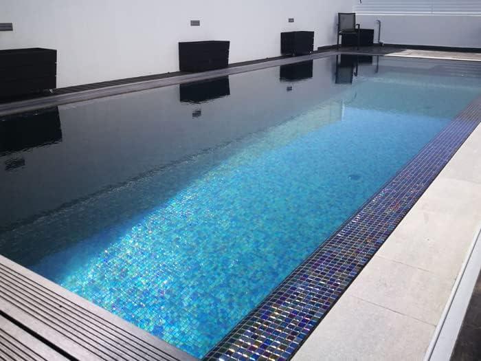 Dark Iridescent Recycled Glass Mosaic Tile for Walls and Floors