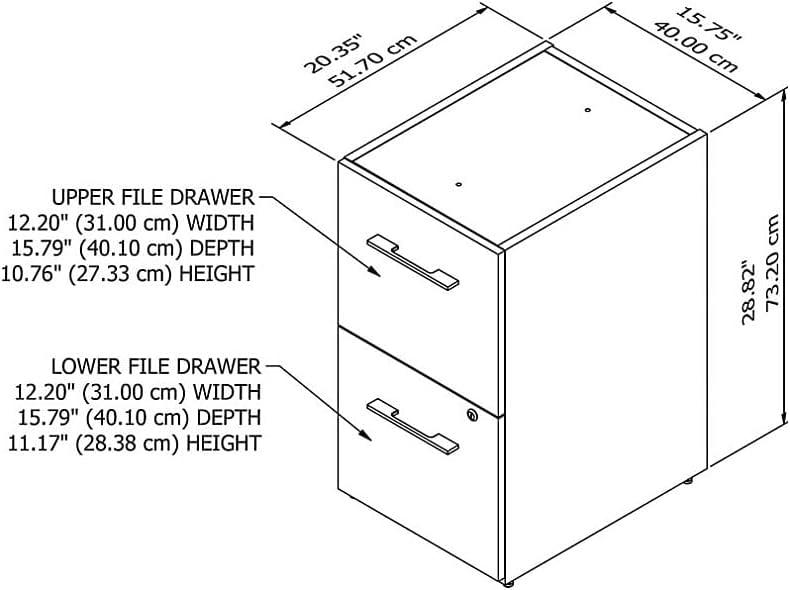 Storm Gray Vertical 2-Drawer Lockable Filing Cabinet