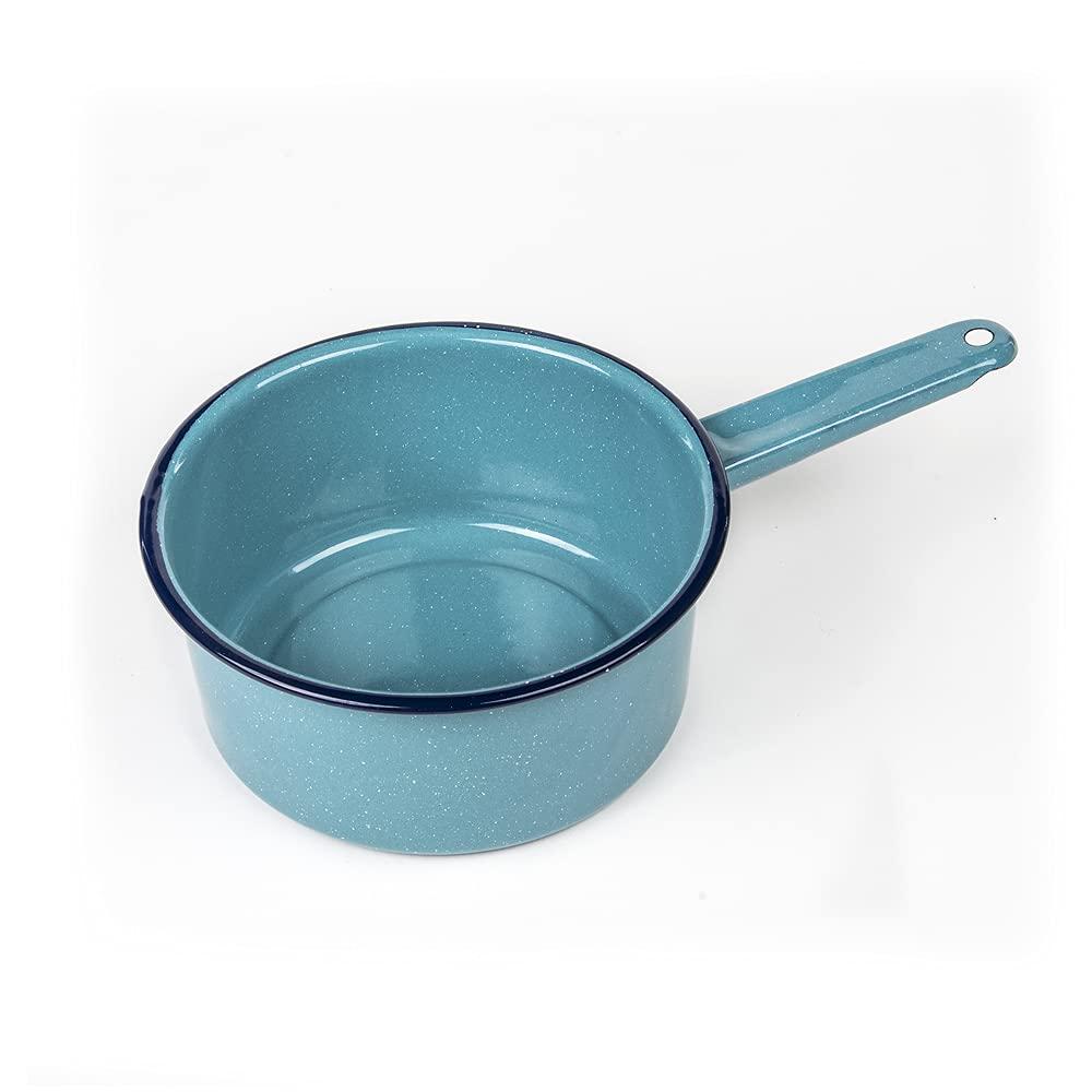 2-Quart Saucepan - Enamel on Steel Durable Non-Stick Cookware for Indoor & Outdoor Cooking - Dishwasher Safe, Non-Porous (Turquoise Blue)
