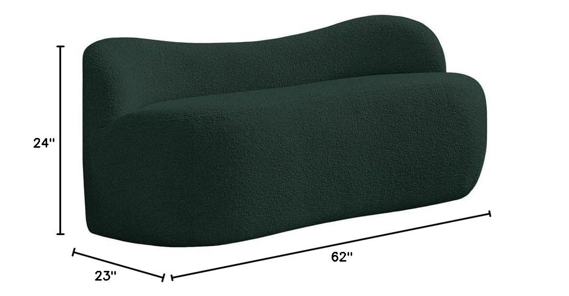 Meridian Furniture Flair Green Boucle Fabric Bench