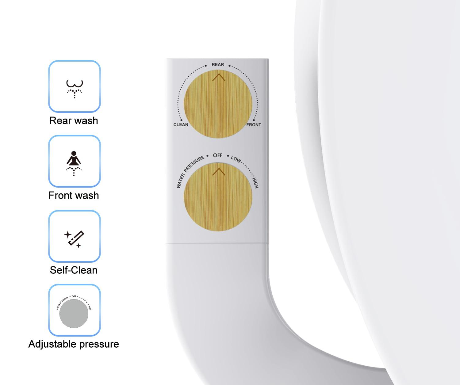 Reversible Left/Right Ultra Slim Cold Water Bidet Attachment