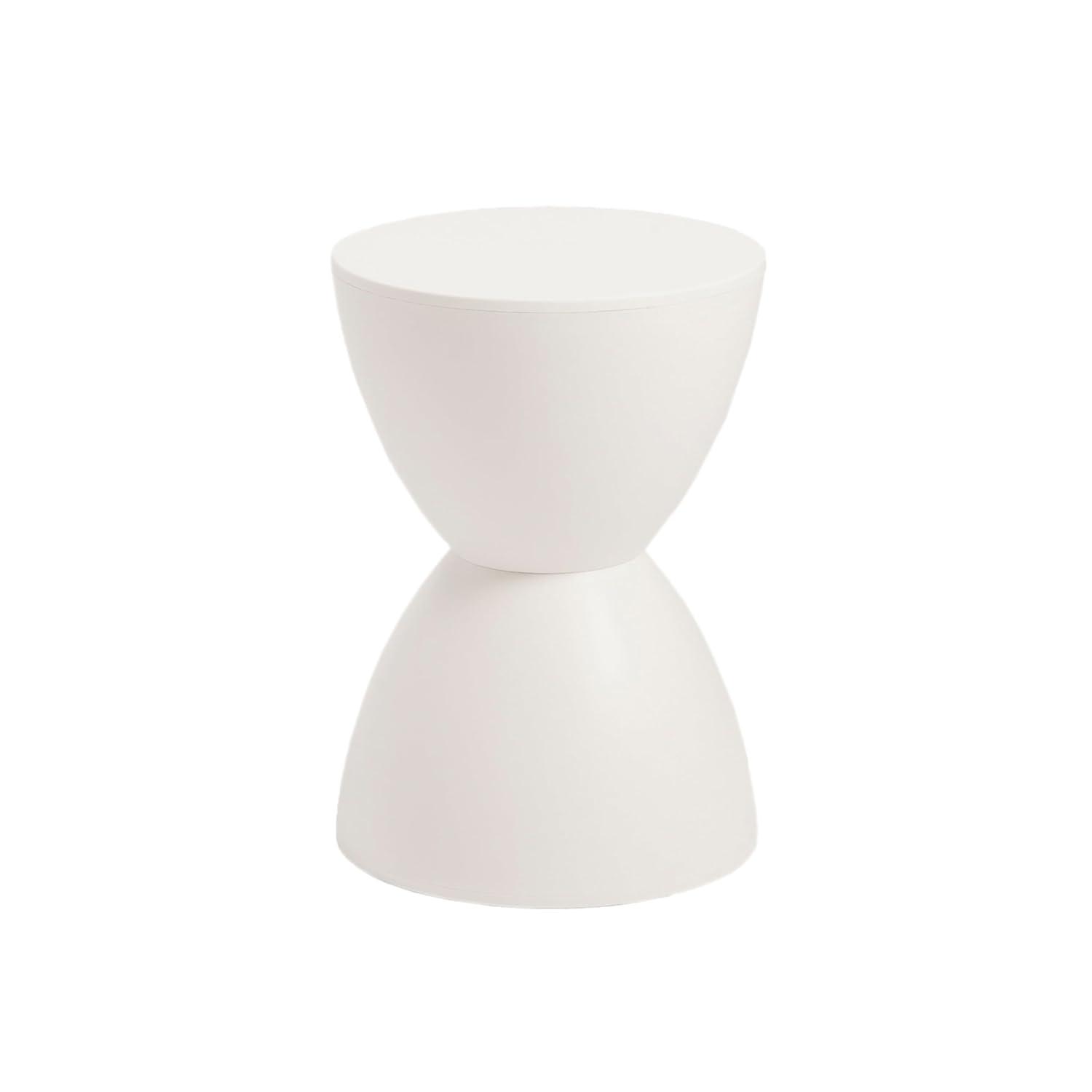 Hourglass Shaped Stool Plastic Modern Simple Nordic Style Household Round Stool for Bathroom Fitting Room White