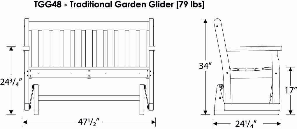 Traditional Garden 48" Glider