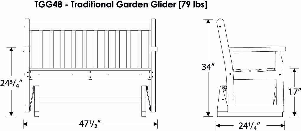 Traditional Garden 48" Glider
