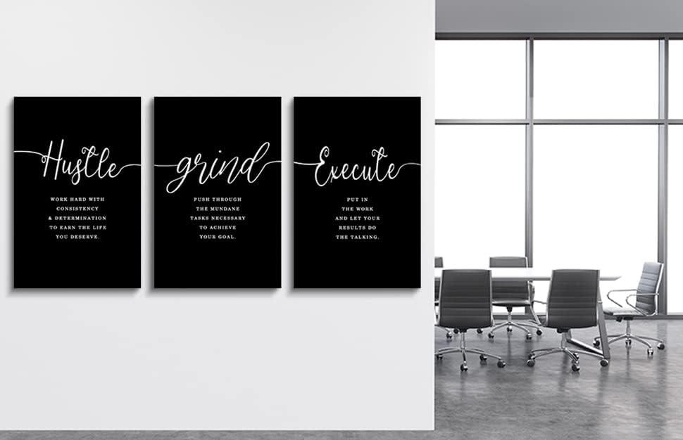 Asdg12s-Motivational Wall Art - Inspirational Canvas Poster Prints Black Quotes Paintings Picture Entrepreneur Positive Quotes Office Wall Decor Decoration for Living Room Bedroom