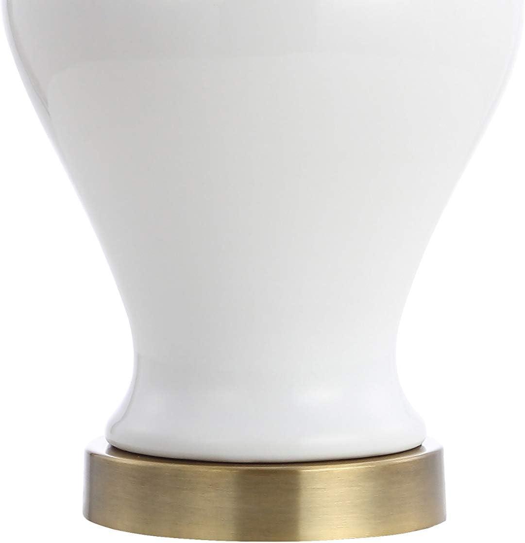 Qin 22 in. Ceramic/Iron Classic Cottage LED Table Lamp Set of 2, White