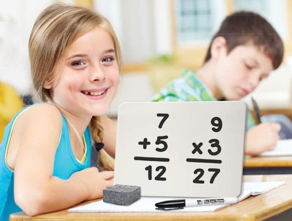 Charles Leonard Dry Erase Lapboard Class Pack, Plain 1-Sided Boards, Markers & Erasers, Pack of 12