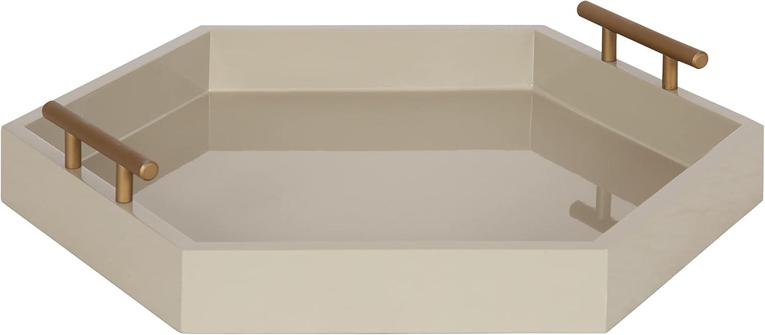 Kate and Laurel Lipton Tray, 18x18, Brown and Gold
