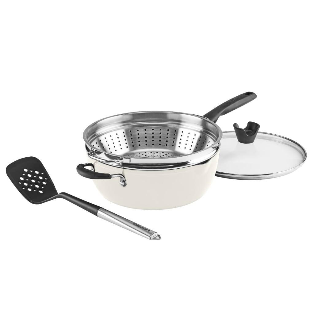 Cuisinart Preferred Pan 4 Piece Set (4.5 Qt. Multi-Purpose Pan with Cover, Steamer, Slotted Turner)