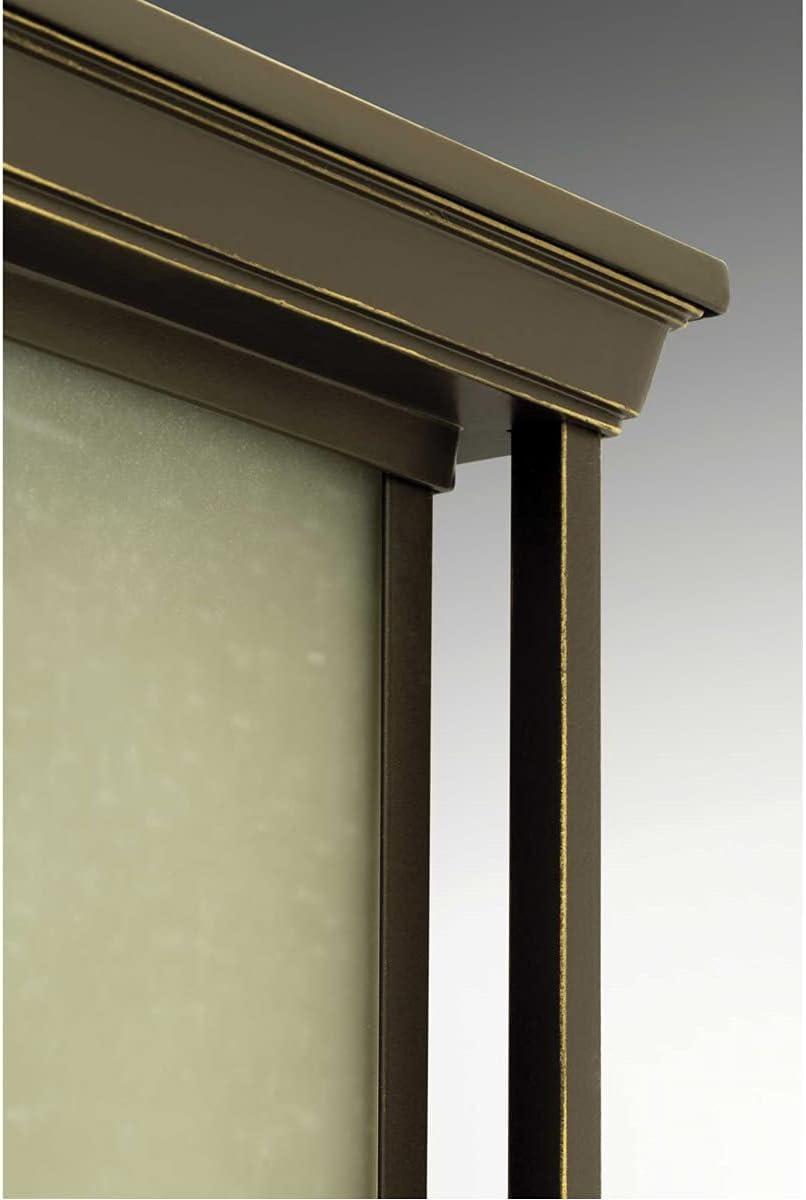 Progress Lighting Endicott 1-Light Outdoor Wall Lantern, Antique Bronze, Linen Glass Shade