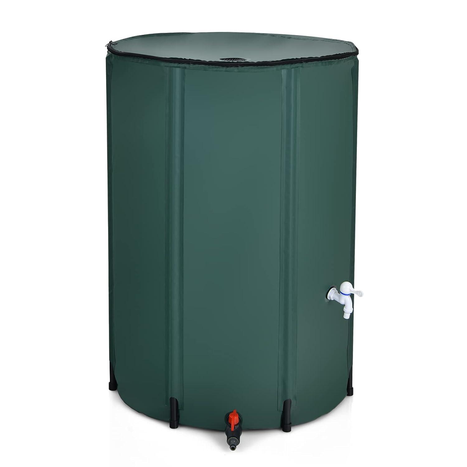 Costway 100 Gallon Portable Rain Barrel Water Collector Collapsible Tank w/Spigot Filter