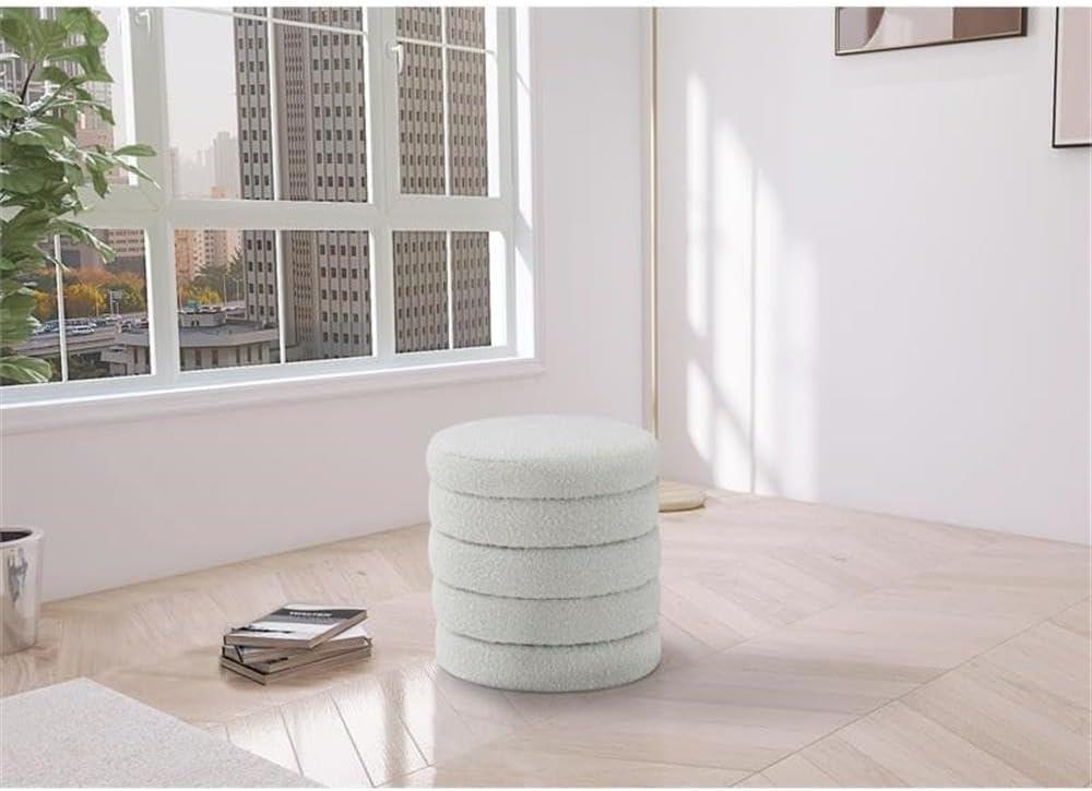 Meridian Furniture Aphia Black Boucle Fabric Ottoman/Coffee Table