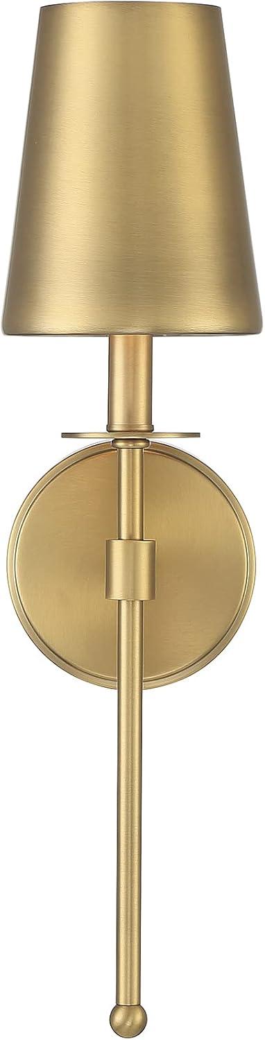 FR90084NB Vintage 1-Light Wall Sconce, Natural Brass (5" W x 20" H)