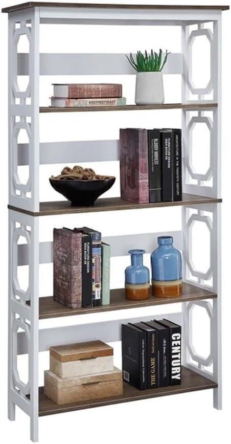 Convenience Concepts Omega 5 Tier Bookcase, Driftwood Shelves/White