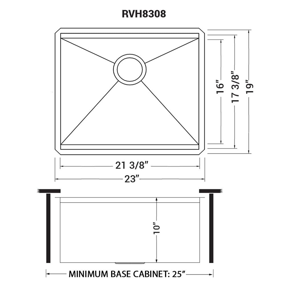 Ruvati RVH8308 Ruvati Workstation Undermount 16 Gauge Stainless Steel Kitchen Sink Single Bowl