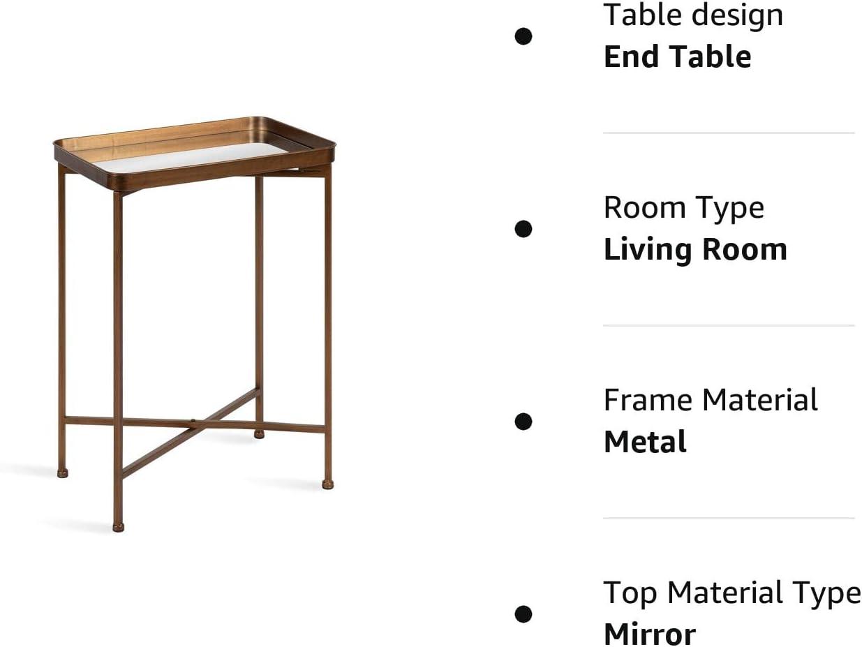 Kate and Laurel Celia Rectangle Metal Side Table, 18x12x26, Bronze