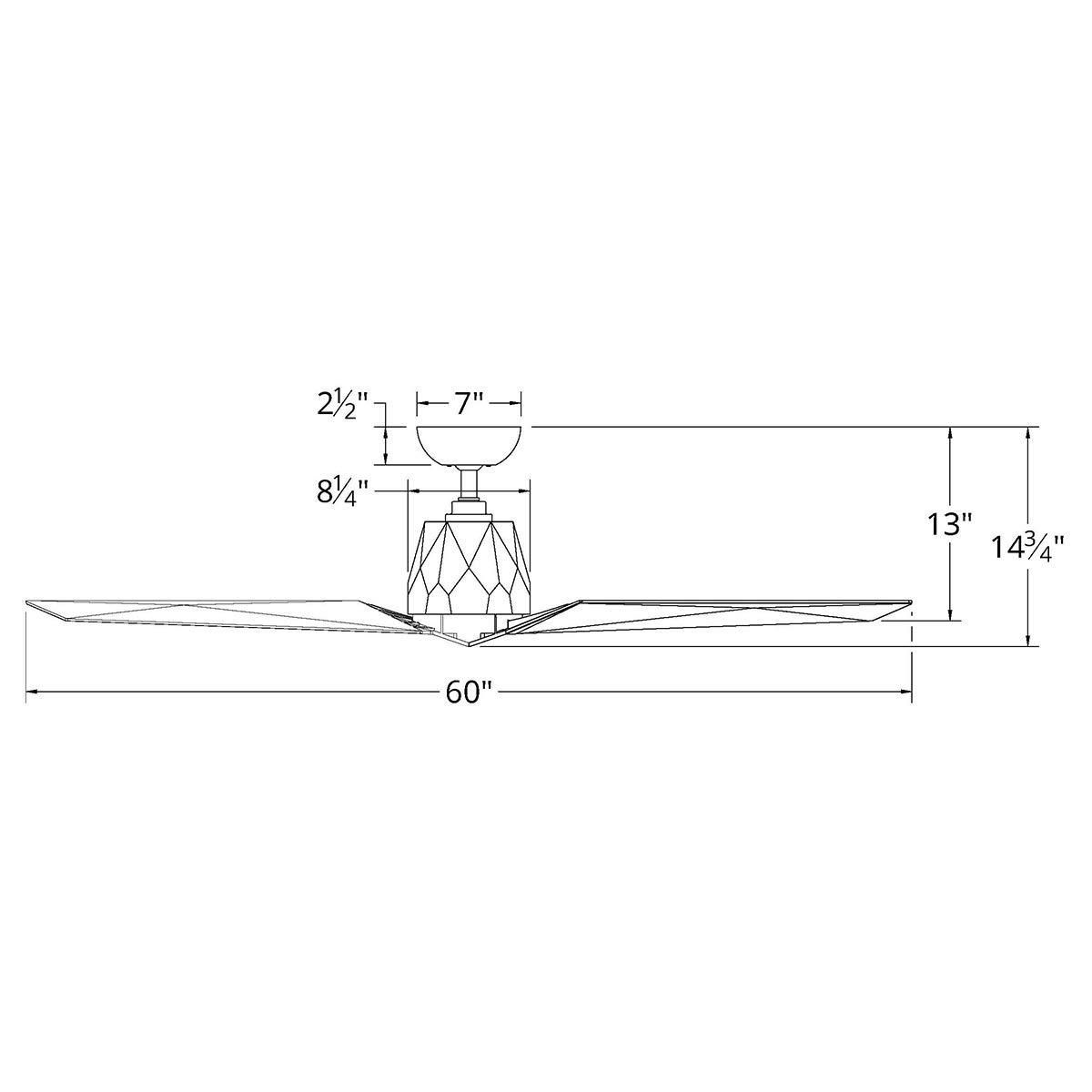 Vortex Indoor and Outdoor 3-Blade Smart Ceiling Fan 60in Automotive Silver with Remote Control