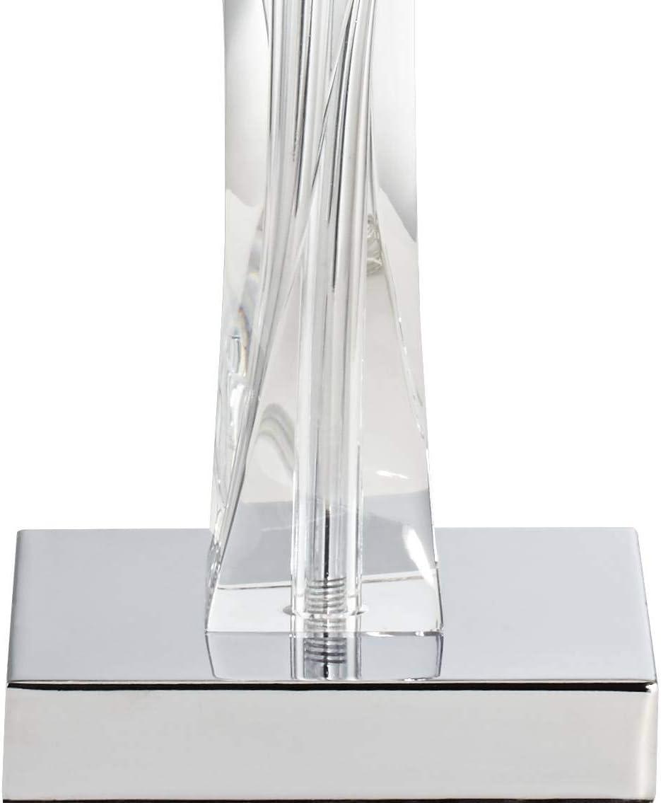 Vienna Full Spectrum Julian Traditional Table Lamp 25" High Clear Twisted Crystal Glass Column White Drum Shade for Bedroom Living Room Bedside Office