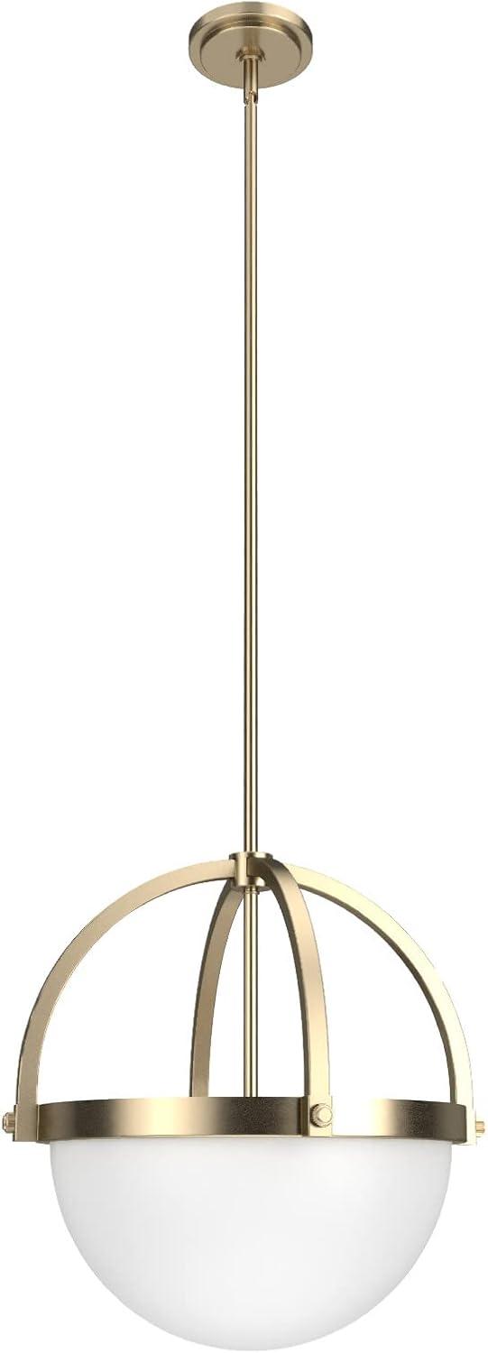 Hunter - Wedgefield 3-light Alturas Gold, Medium Size Pendant Light, Dimmable, Formal Style, Sphere Shaped, for Bedrooms, Kitchens, Dining, Living Rooms - 19236