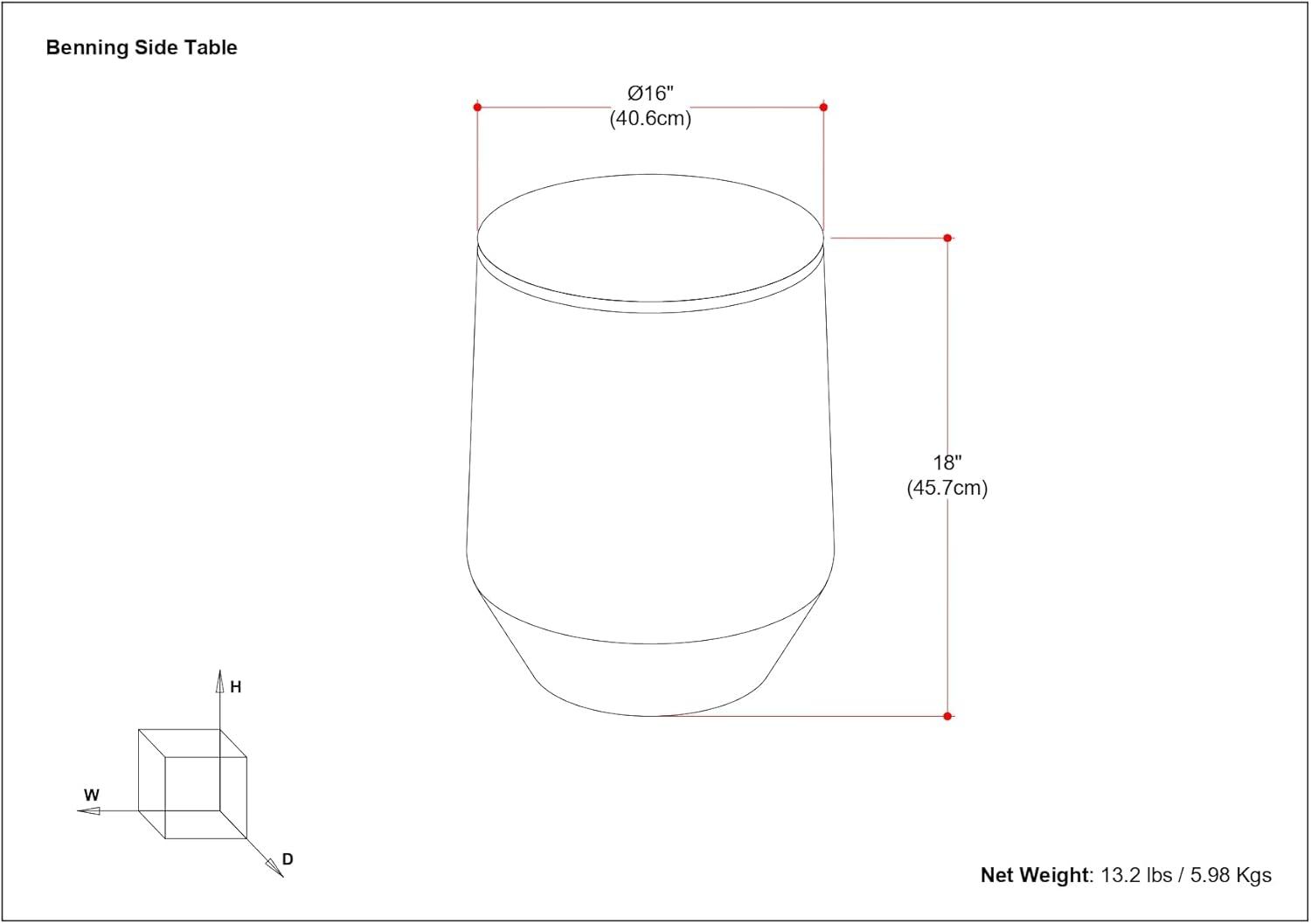 Simpli Home Benning Side Table