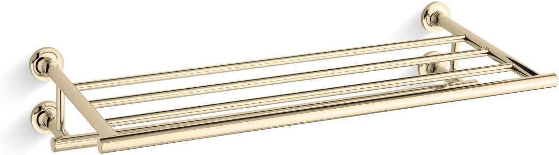 Purist® 24" Hotelier Metal Wall-Mount Bathroom Shelf, Towel Holder