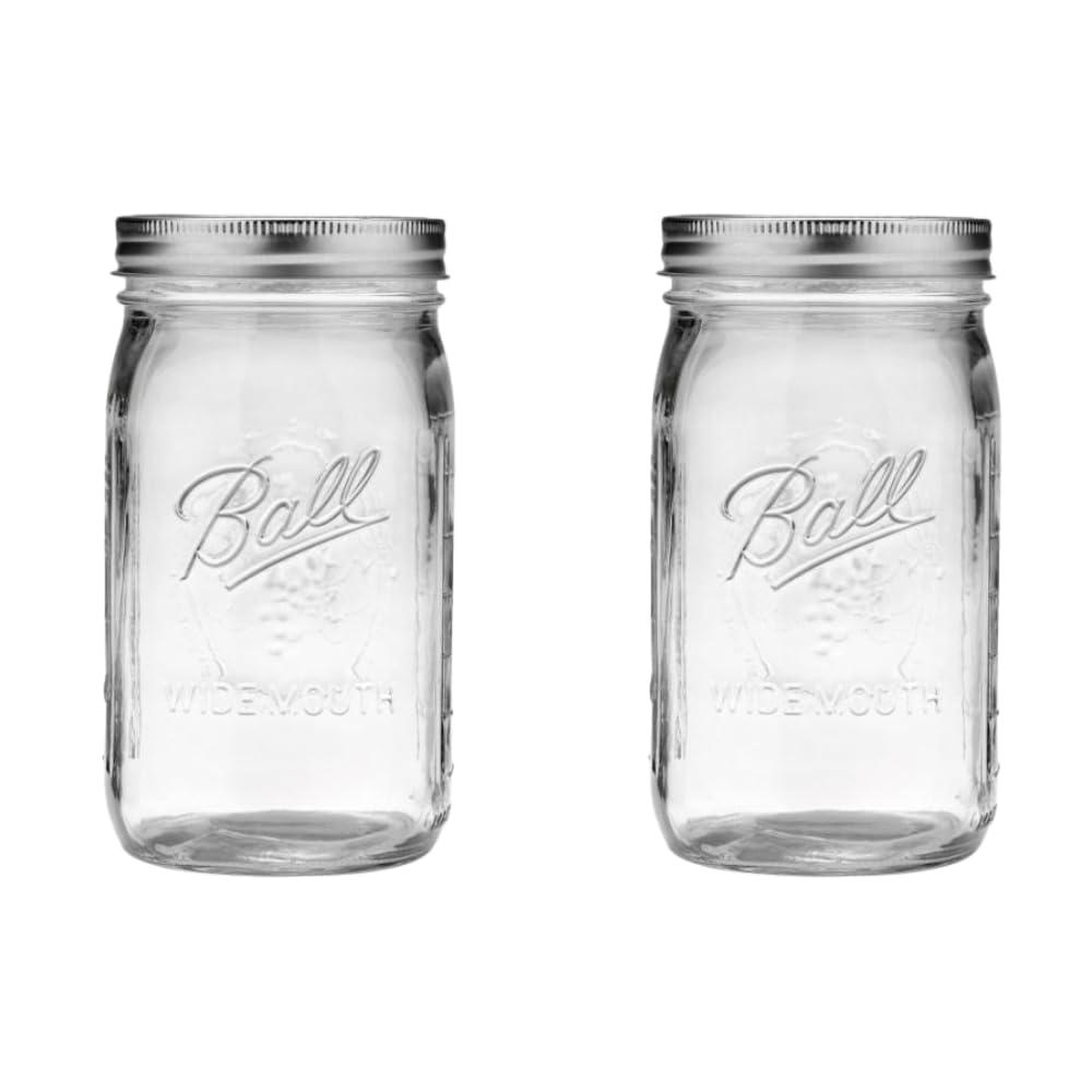 Quart Jar With Silver Lid, Wide Mouth, Set Of 2, Ball Quart Jar With Silver Lid, Wide Mouth, Set Of 2 By Ball