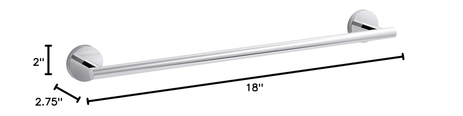 Elate Wall Mounted Round Towel Bar, Metal Wall-Mounted Towel Holder