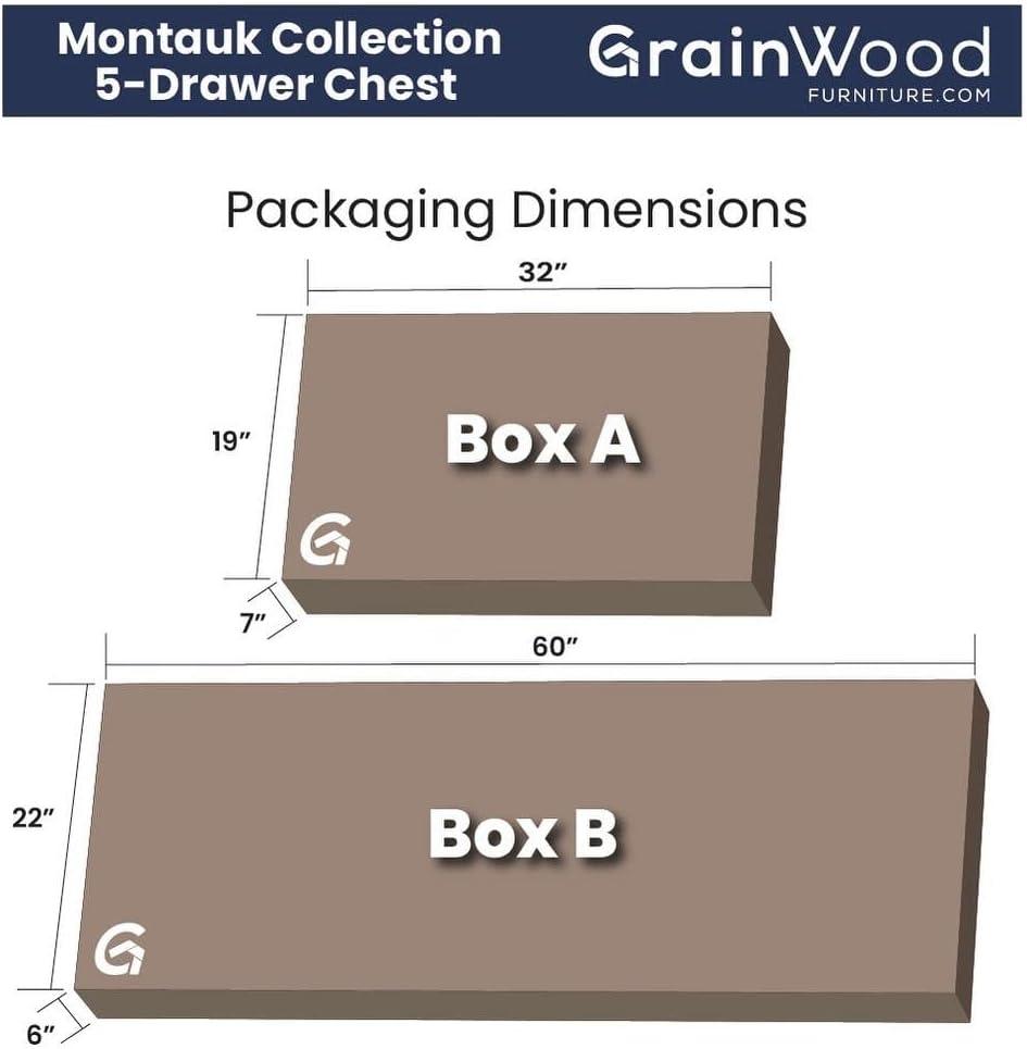 Montauk Solid Wood 32.5'' W 5 - Drawer Dresser