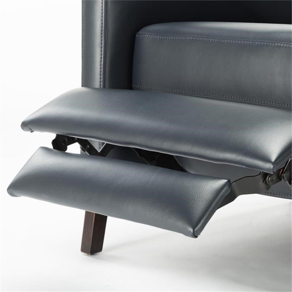 Comfort Pointe Maxton Press-Back Recliner Caramel: Mid-Century Modern, Faux Leather, High Back, Pocketed Coil Seating