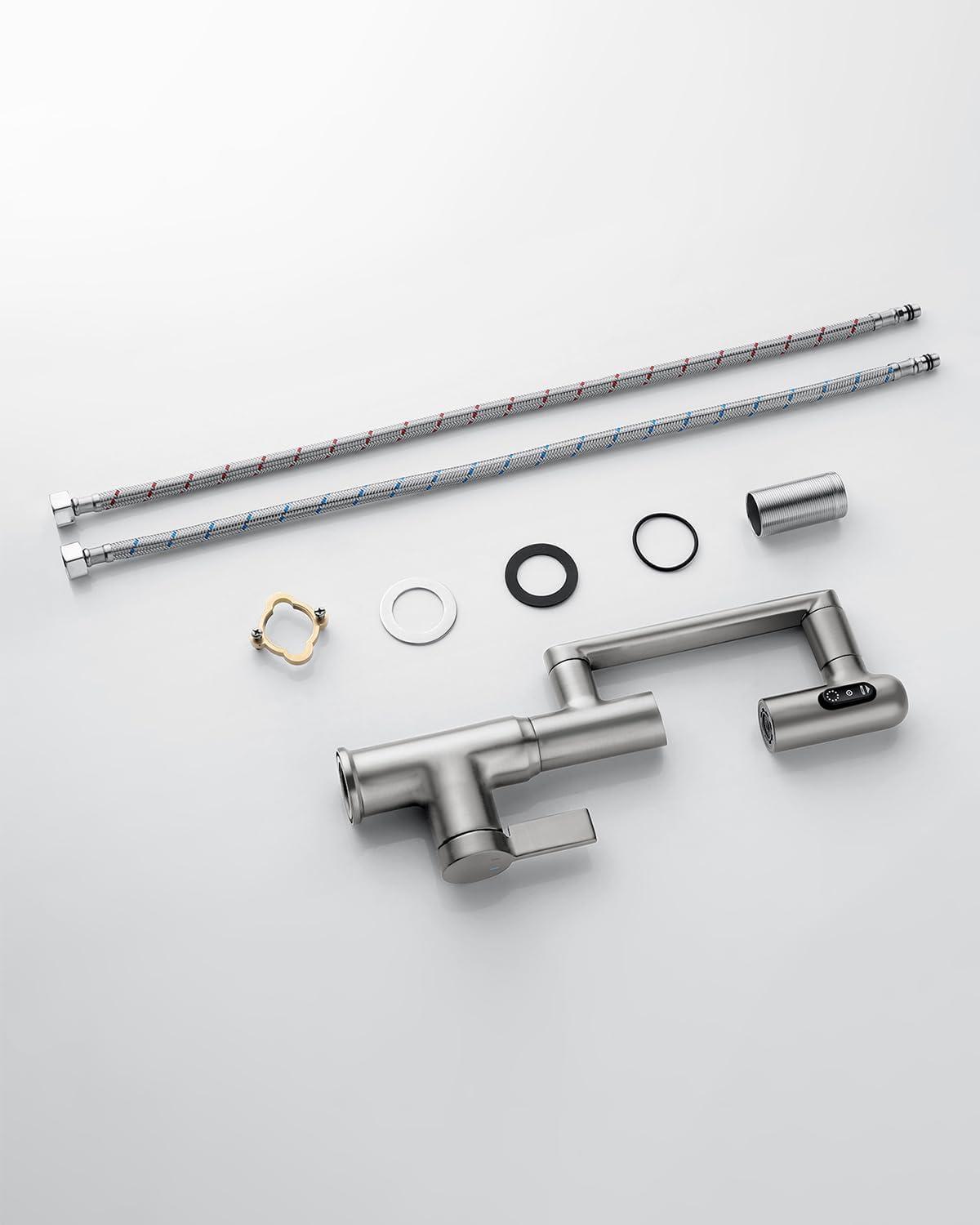 Lefton BF2204-0 Lefton Rotatable Single Hole Bathroom Faucet with Temperature Display BF2204