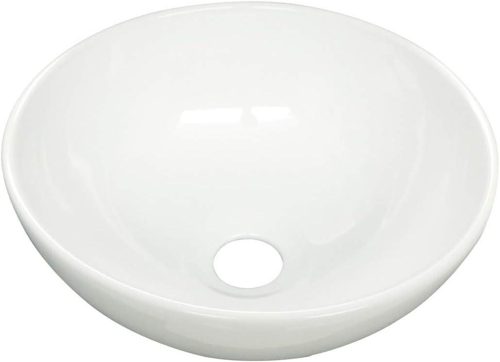 White Round Above Counter Bathroom Sink Ceramic Vanity Vessel Sink