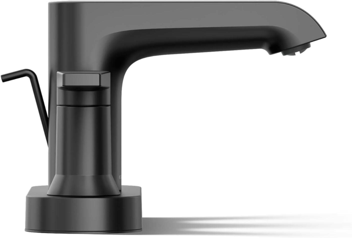 Kohler Hint Centerset 4 inch Bathroom Faucet with Pop-Up Drain Assembly, 2-Handle Bathroom Sink Faucet, 1.2 gpm