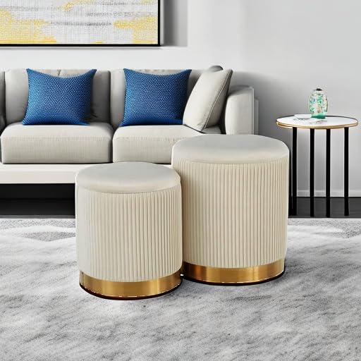 Ernesha Velvet Ottoman